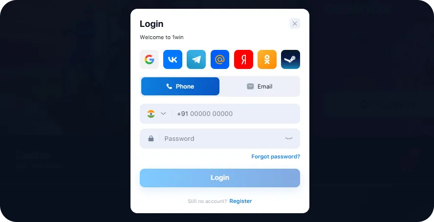 1Win App PC Login